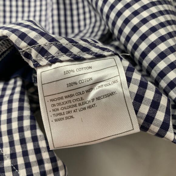 Ariat Men Shirt L Blue Check Collared Button Up Gingham Adult Fit for a Rider - Picture 8 of 11